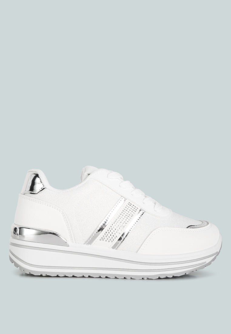 Mailys Metallic Panel Platform Sneakers - Main Image