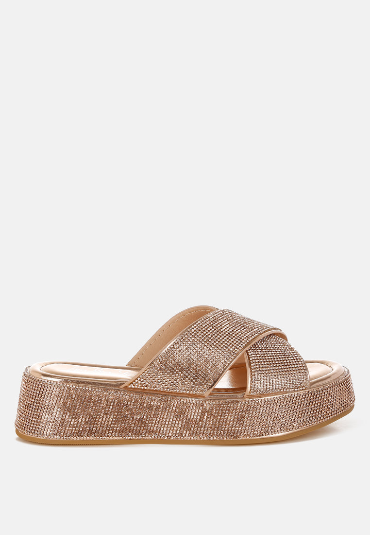 Rhinestone Embellished Flatforms By RUW - Main Image