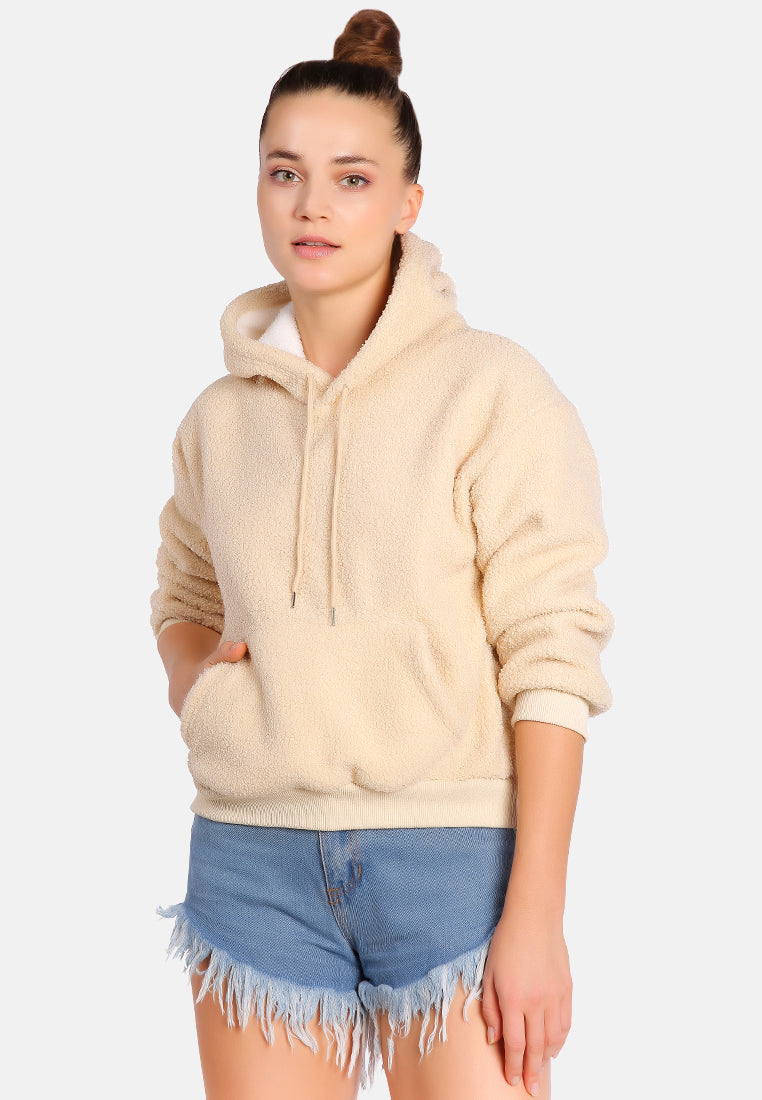 soft fleece pullover drawstring hoodie