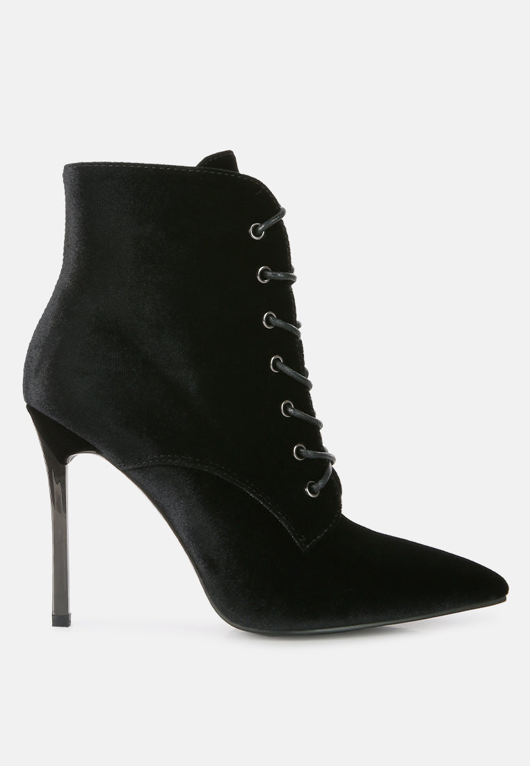 Velvet heeled cheap boots