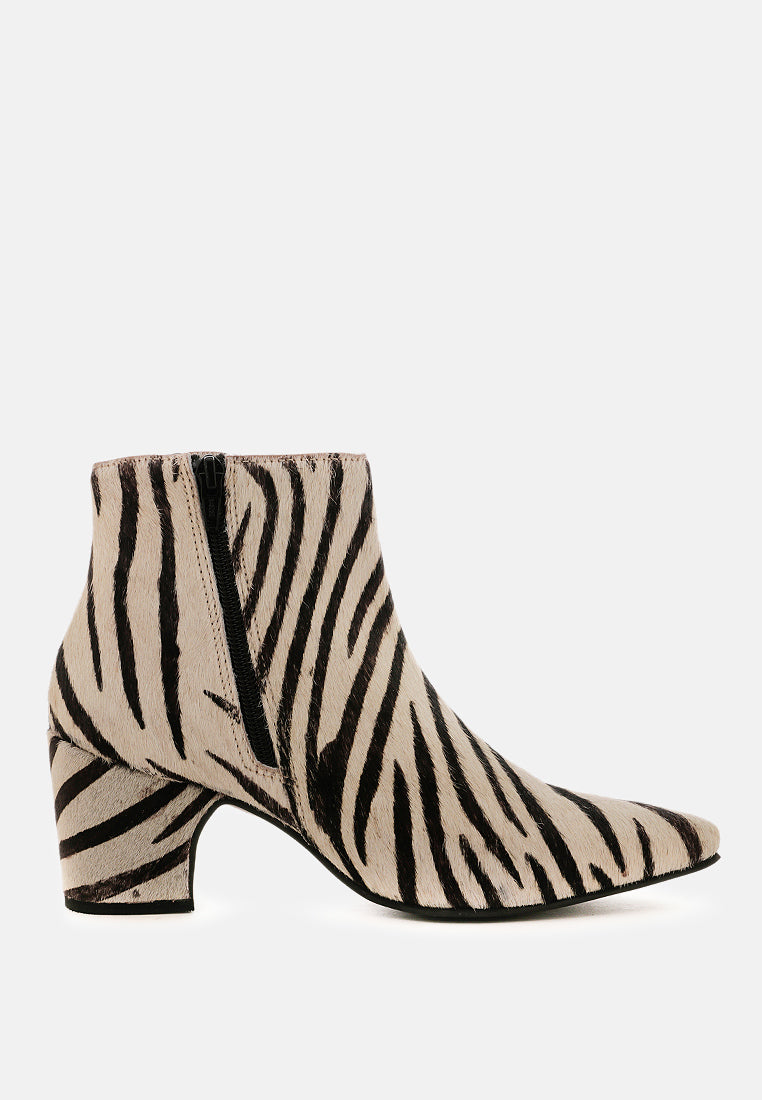 Zebra print ankle boots sale