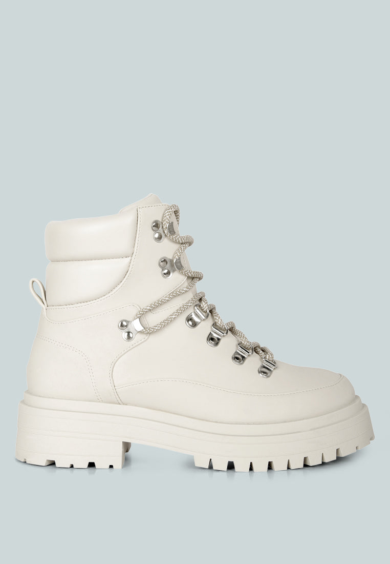 Buy Goliath Lace Up Chunky Biker Boots Women Ankle Boots - Main Image