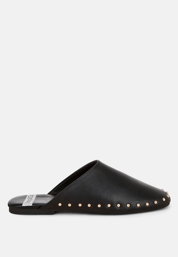 Mackey Studded Flat Mules#color_black
