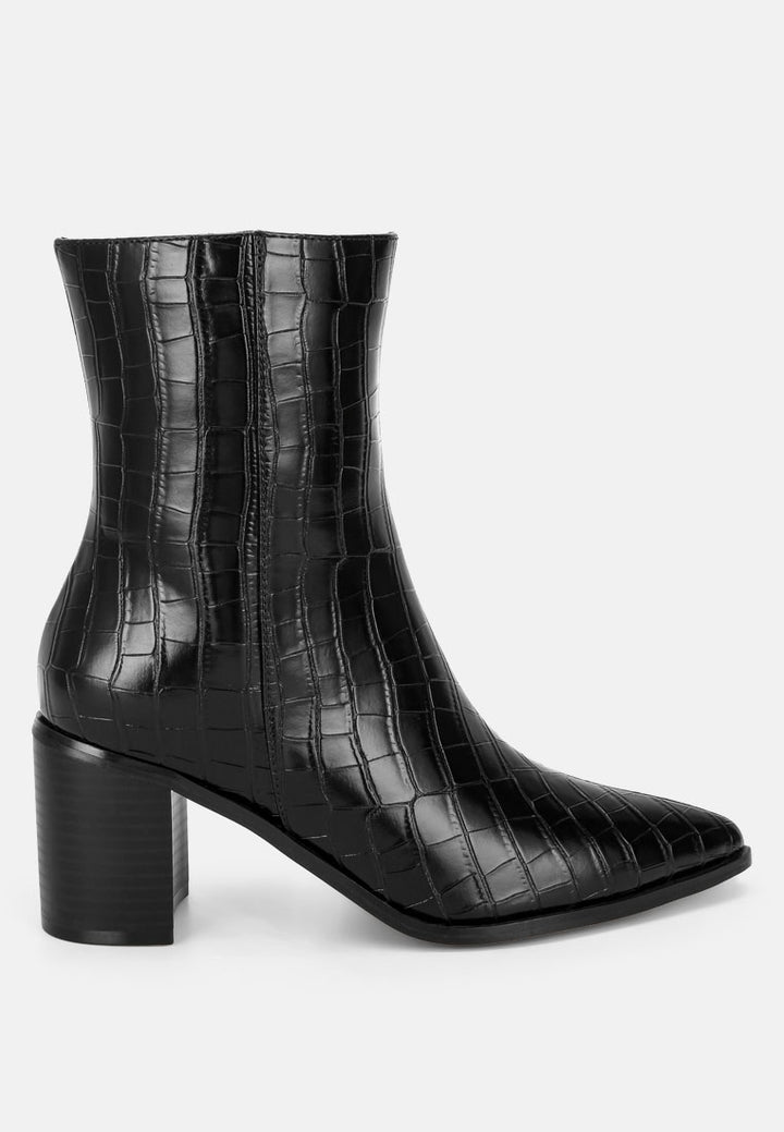 Jemima Pointy Toe Block Heel Boots#color_black-croc