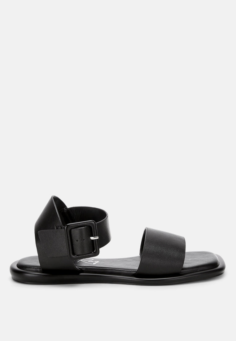 chunky buckle strap flats by ft#color_black