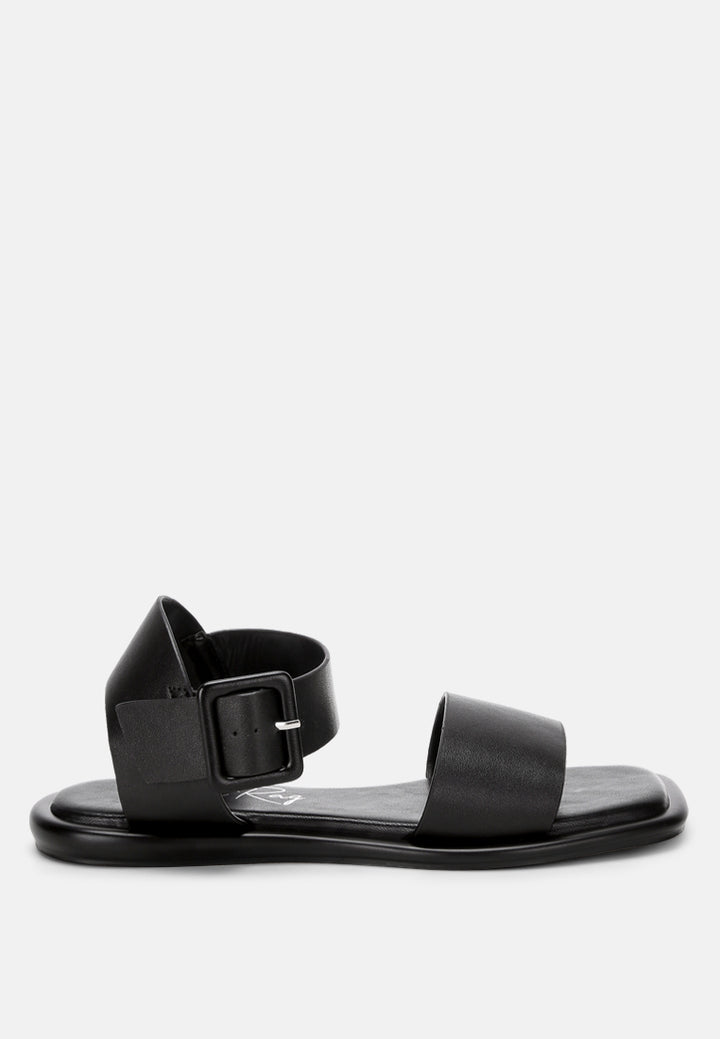chunky buckle strap flats by ft#color_black