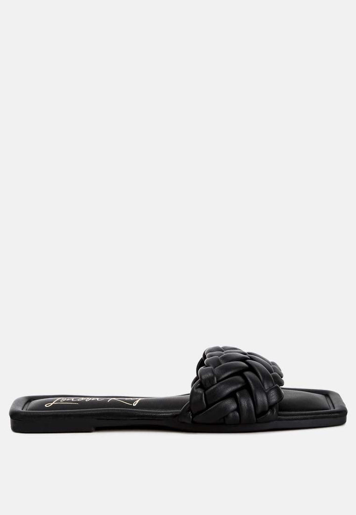braided strap flat slip-ons by ruw color_black