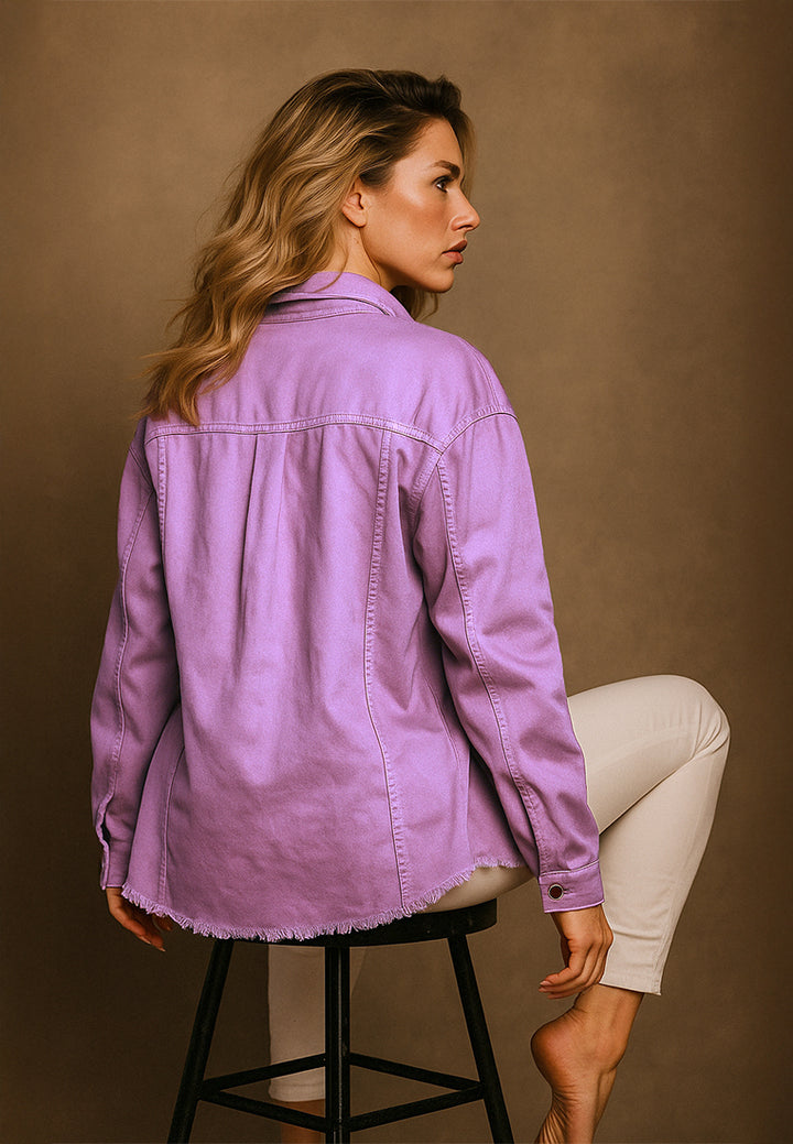 oversized long sleeve shacket#color_lilac