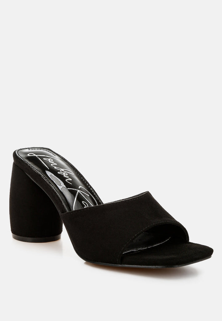 round heel micro suede sandals by ruw color_black