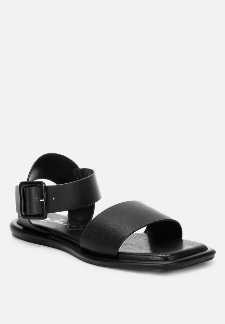 chunky buckle strap flats by ft#color_black