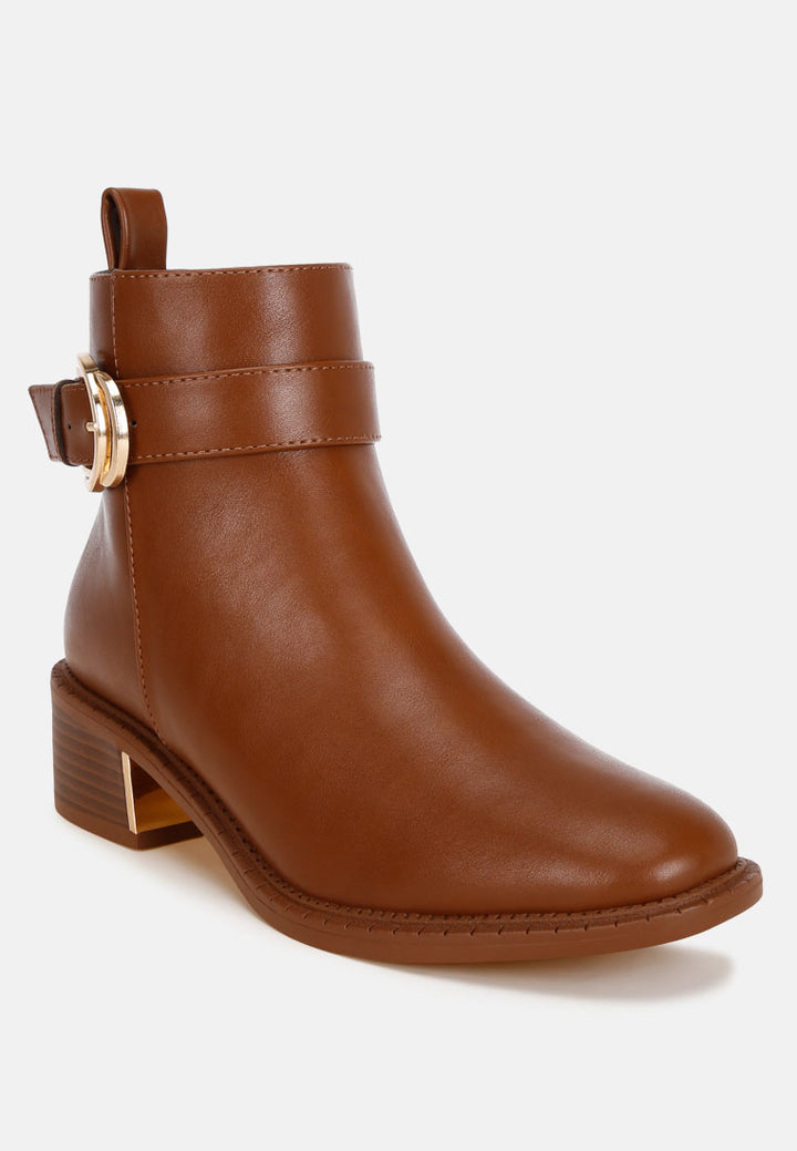 Winifred Harness Detail Block Heel Boots#color_brown-smooth