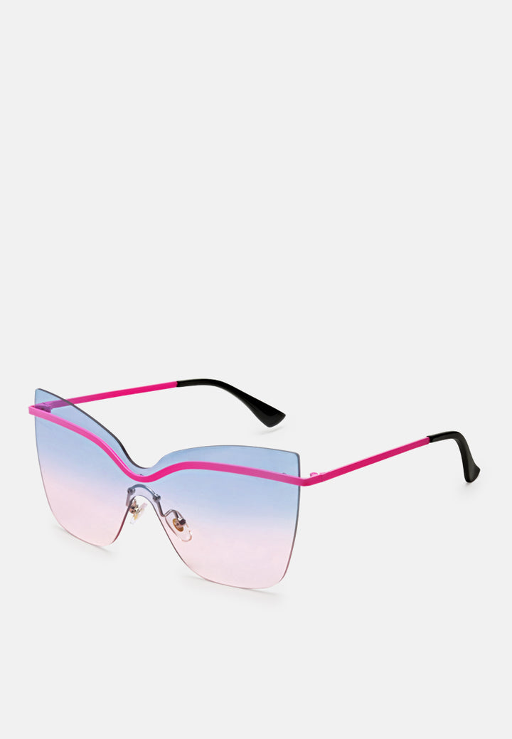 stylized rim cateye sunglasses#color_pink