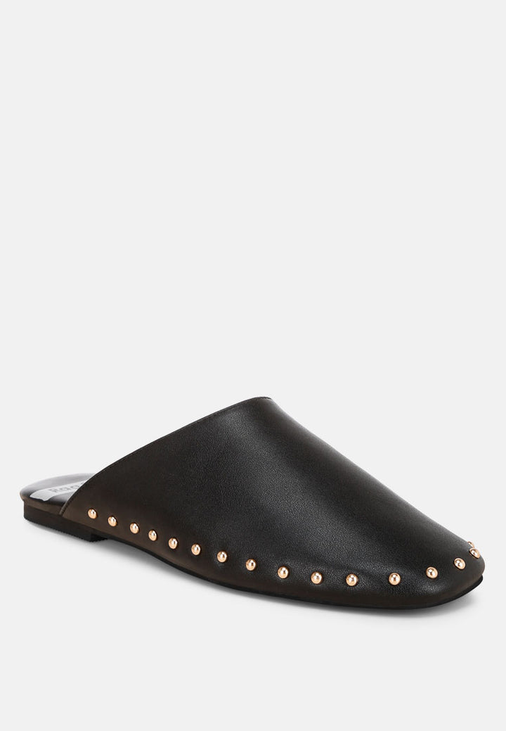 Mackey Studded Flat Mules#color_black