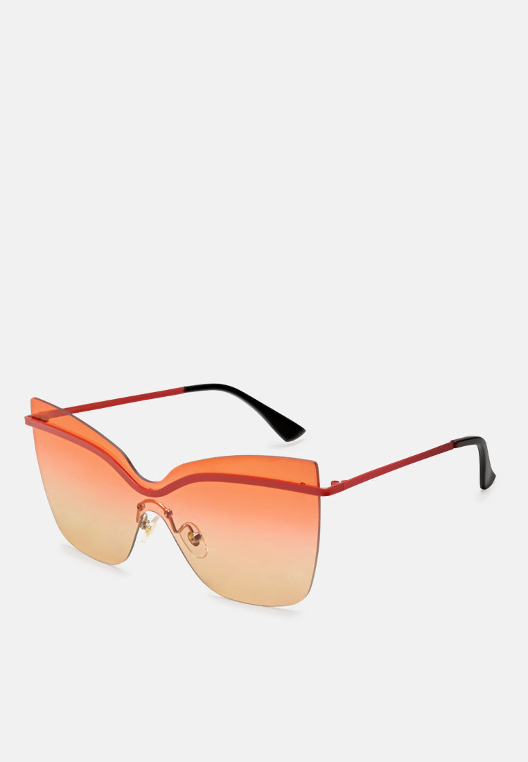 stylized rim cateye sunglasses#color_red