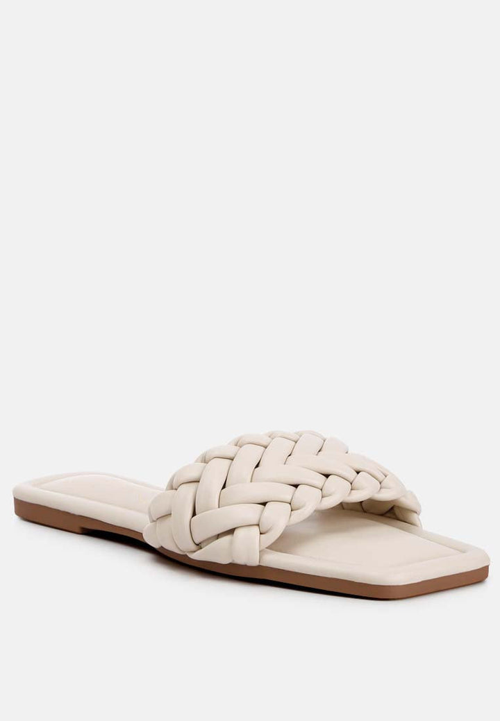 braided strap flat slip-ons by rag color_beige