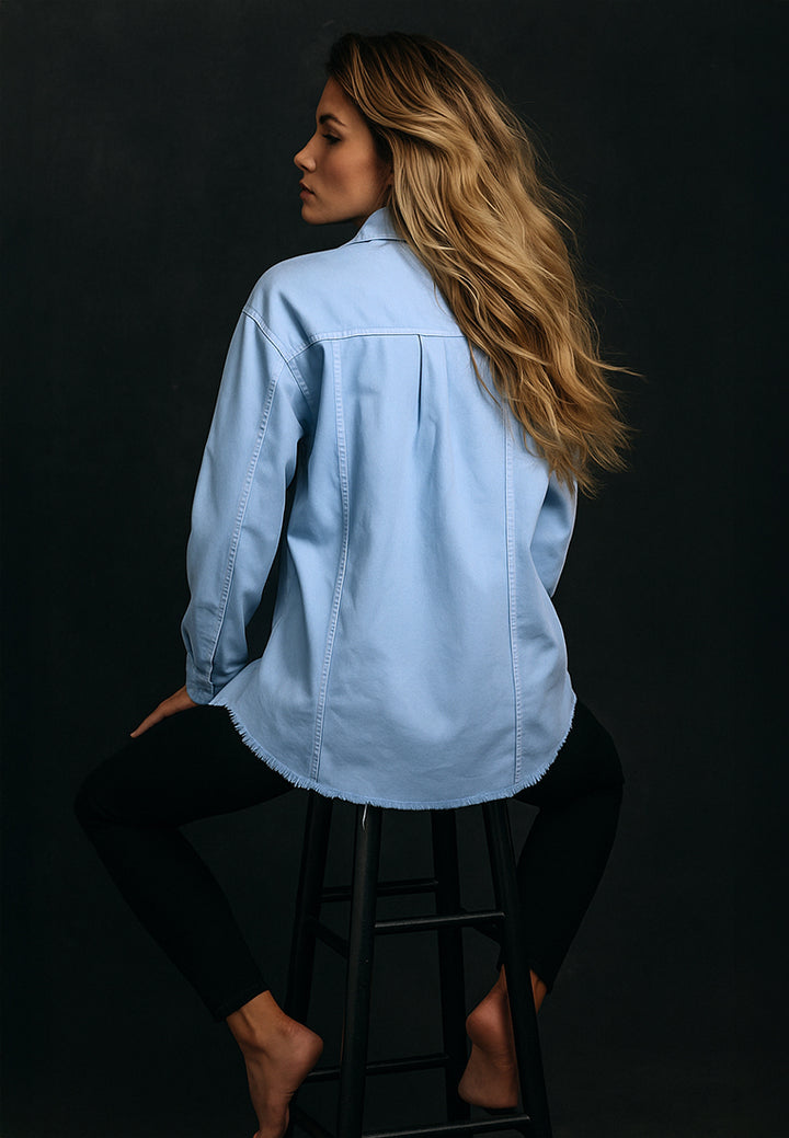 oversized long sleeve shacket#color_sky-blue