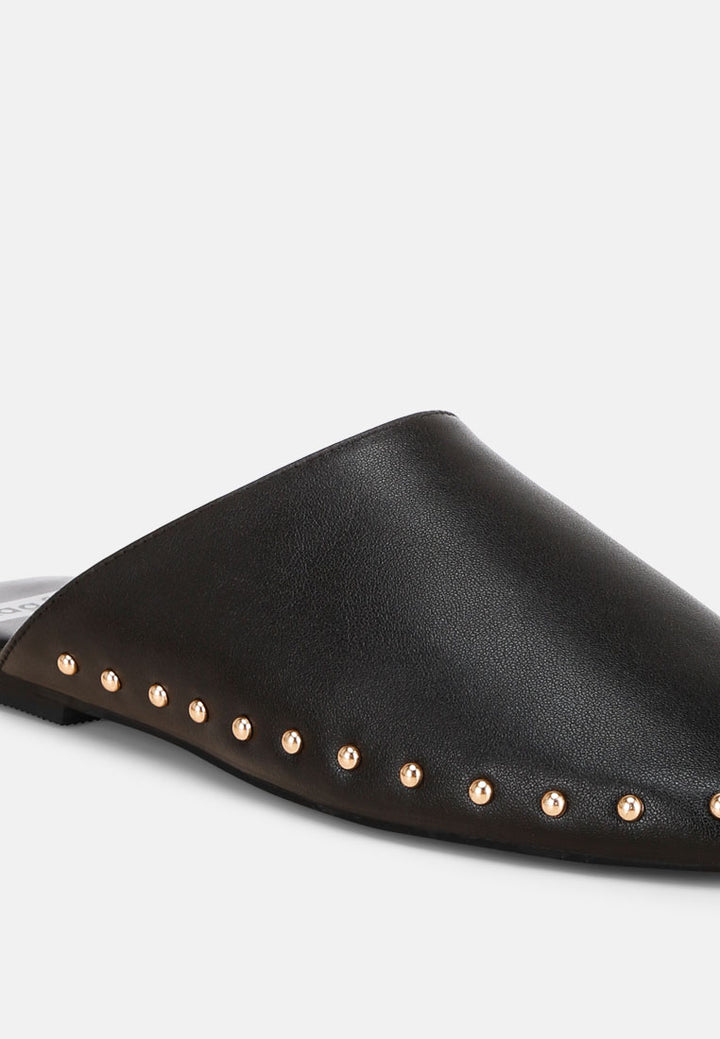 Mackey Studded Flat Mules#color_black