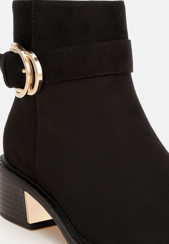 Winifred Harness Detail Block Heel Boots#color_black-suede