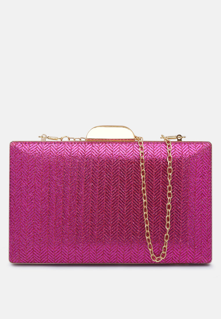 metallic shimmer clutch bag#color_fuchsia