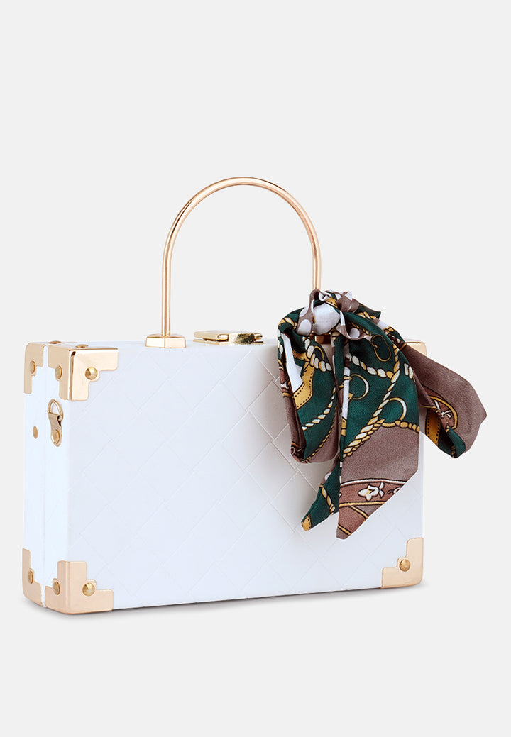 basket weave vintage vanity purse bag#color_white