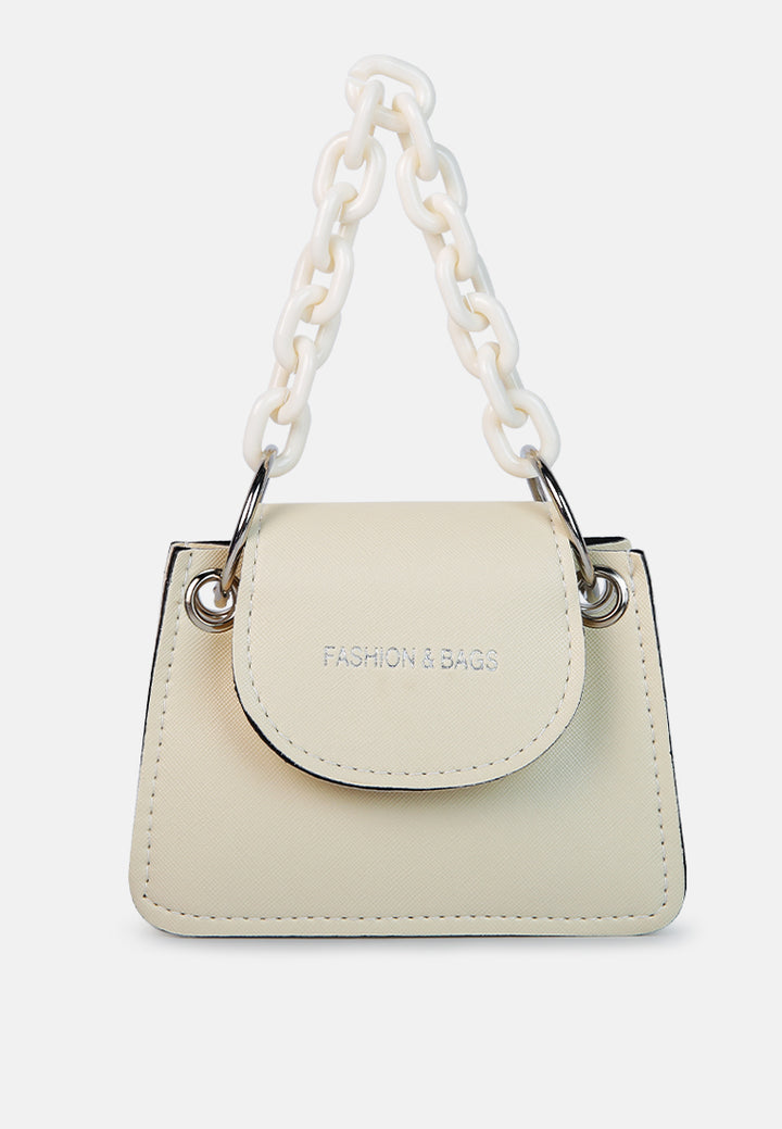 round flap mini statement bag#color_white