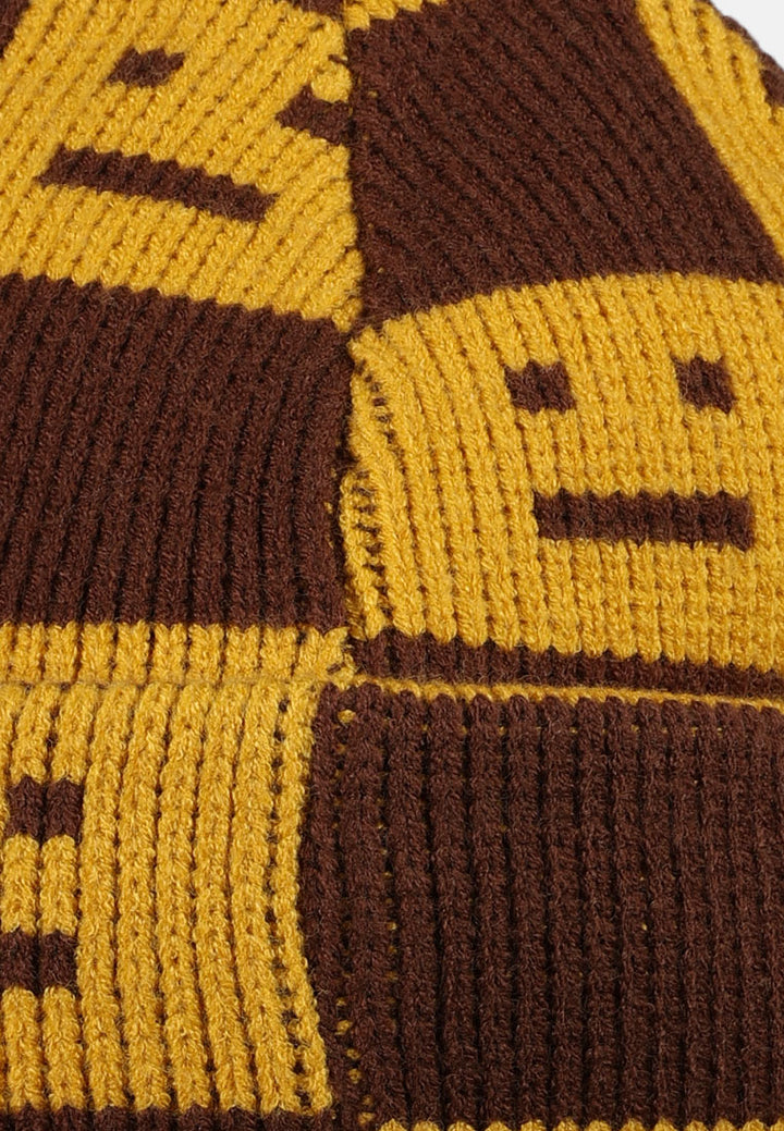 smiley motif knit beanie by ruw#color_yellow