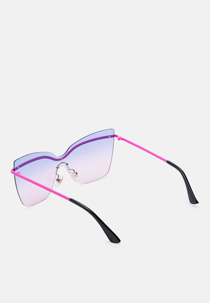 stylized rim cateye sunglasses#color_pink