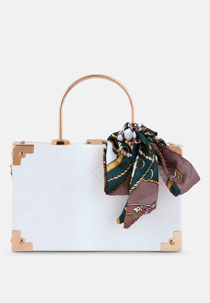 basket weave vintage vanity purse bag#color_white