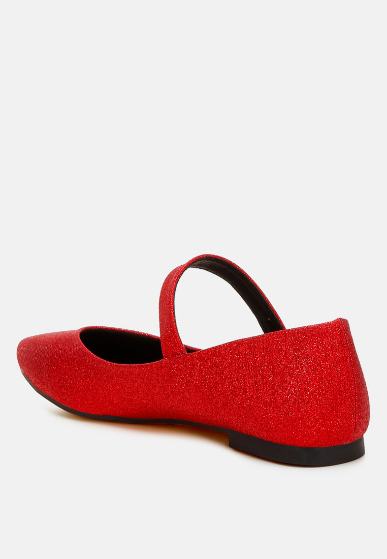 glitter pin buckle ballerinas by RUW#colour_red