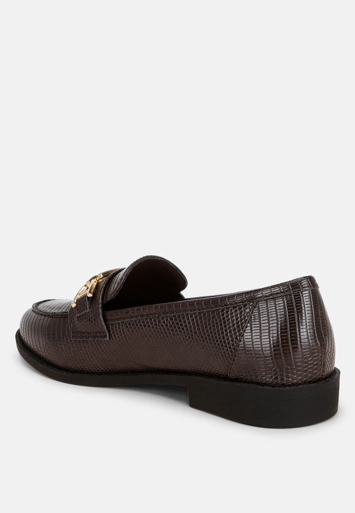 maribel horsebit detail loafers#color_brown-lizard