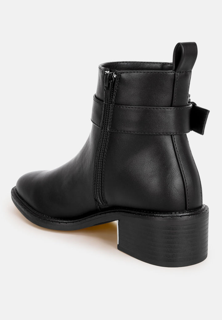 Winifred Harness Detail Block Heel Boots#color_black-smooth