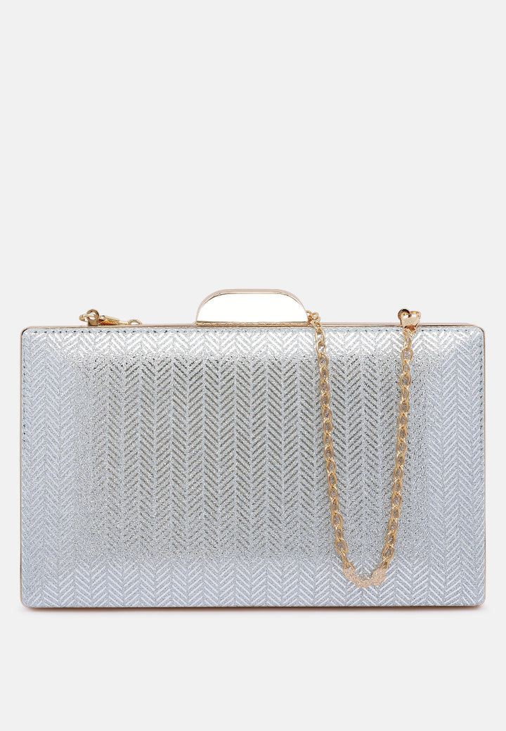 metallic shimmer clutch bag#color_silver