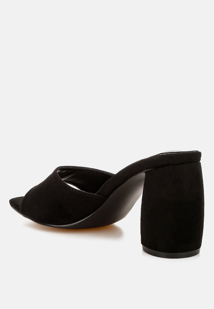 round heel micro suede sandals by ruw color_black