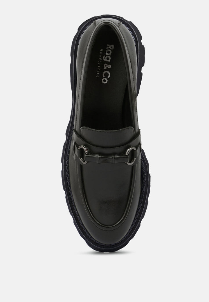 cheviot chunky leather loafers#color_black