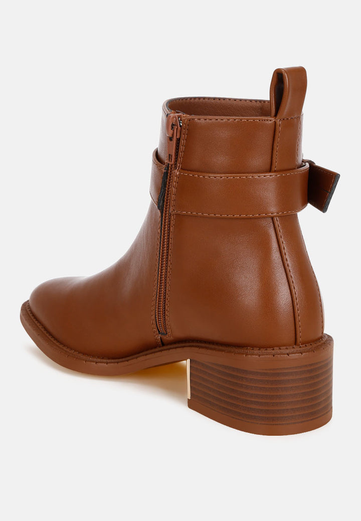 Winifred Harness Detail Block Heel Boots#color_brown-smooth