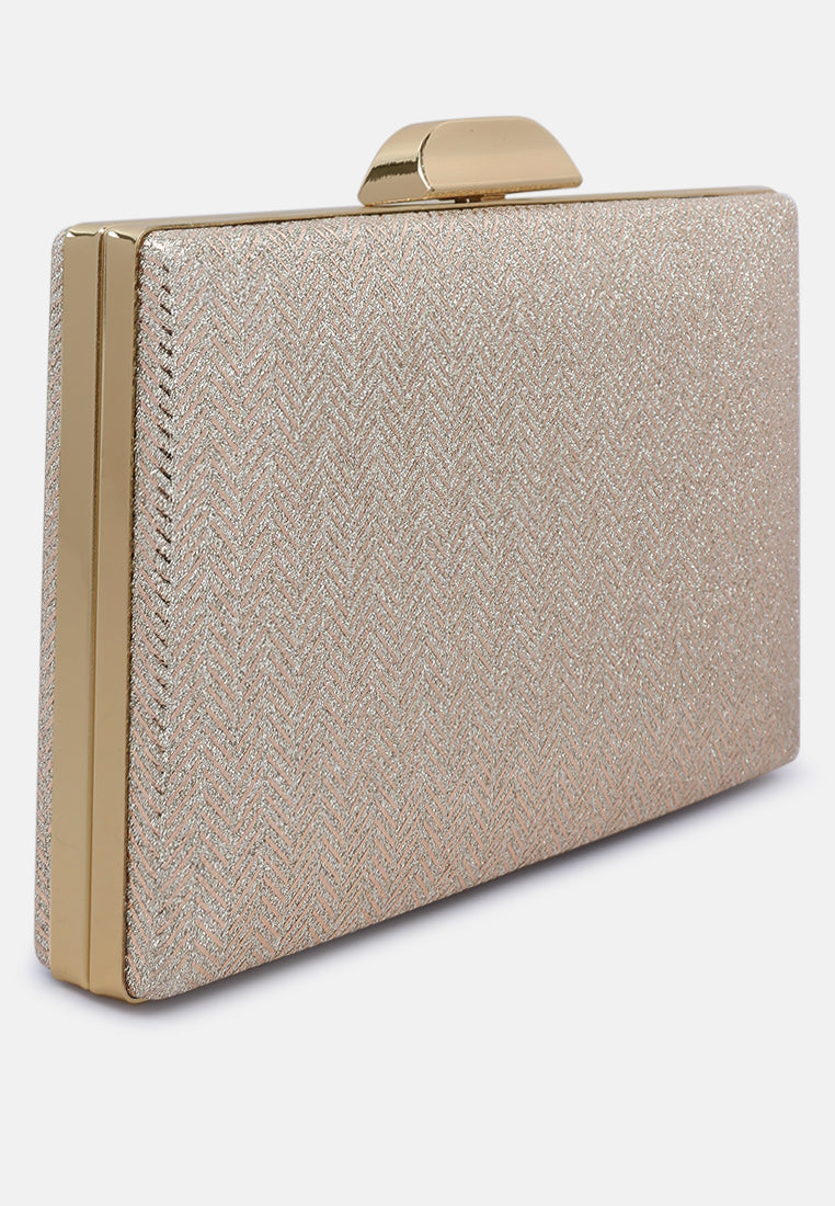 metallic shimmer clutch bag#color_gold