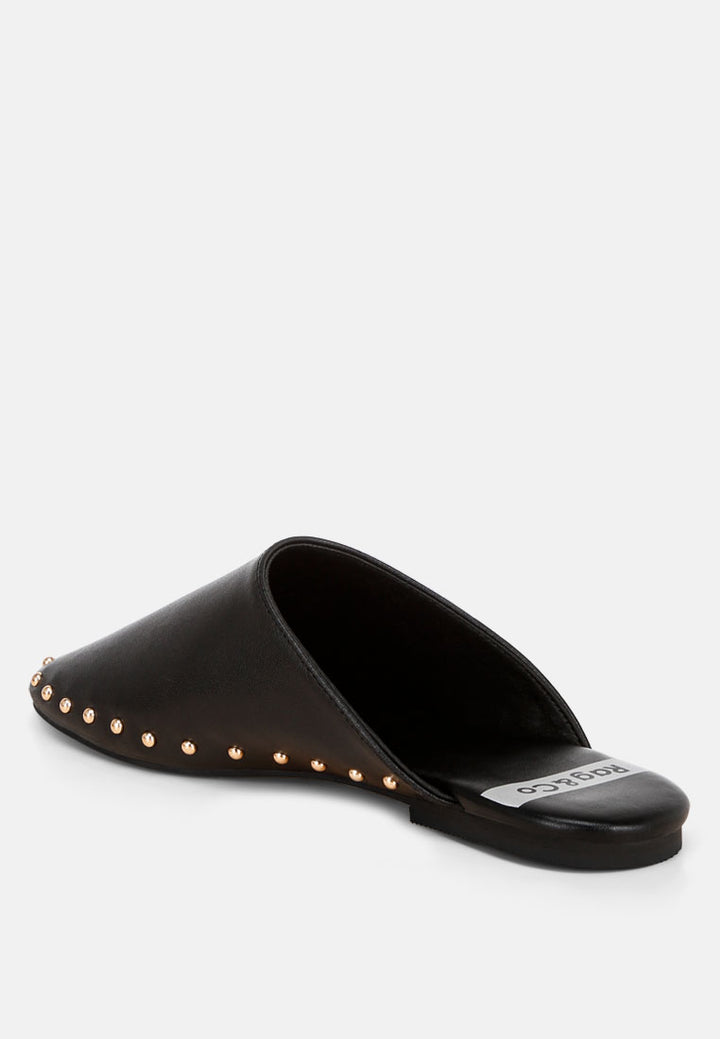 Mackey Studded Flat Mules#color_black