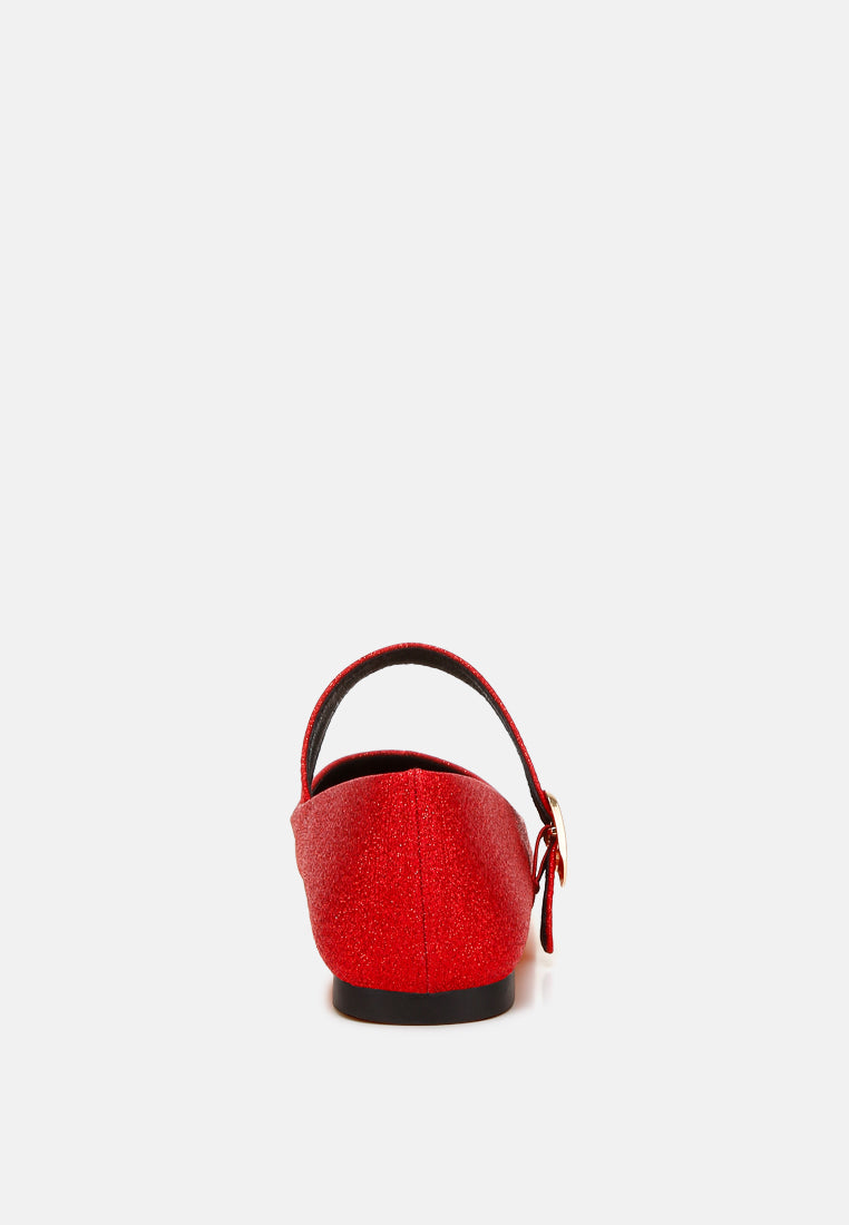 glitter pin buckle ballerinas by rag#colour_red