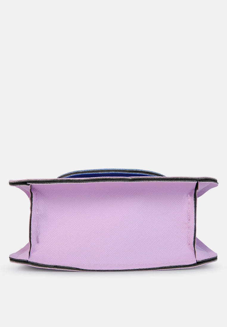 round flap mini statement bag#color_lilac