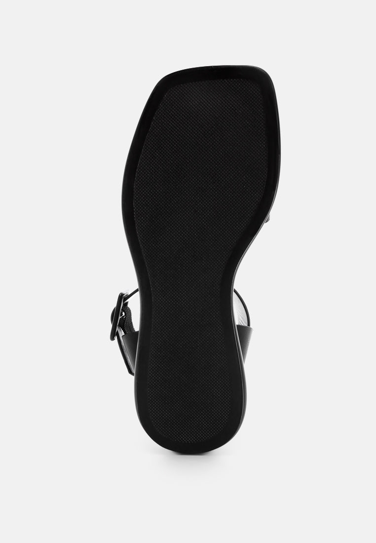 chunky buckle strap flats by ft#color_black