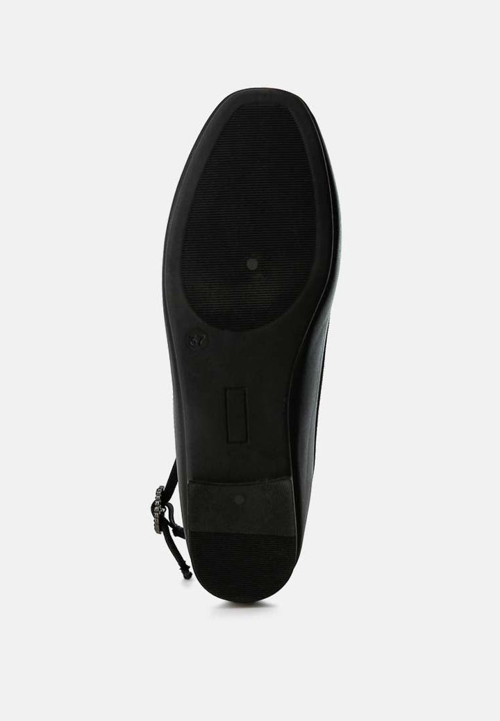 ankle strap detail ballet flats by rag#color_black