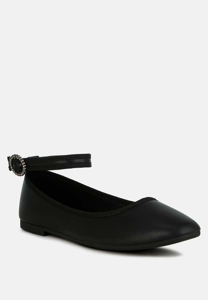 ankle strap detail ballet flats by mode#color_black