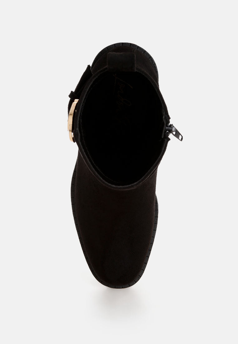 Winifred Harness Detail Block Heel Boots#color_black-suede