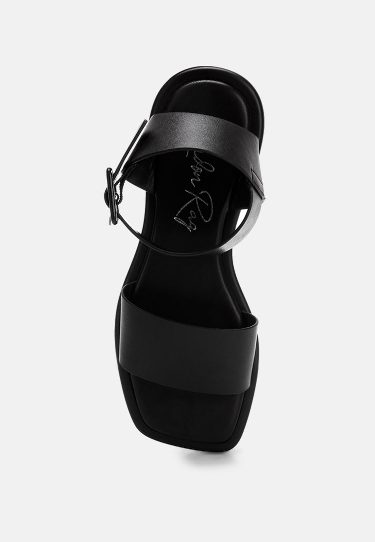 chunky buckle strap flats by ft#color_black