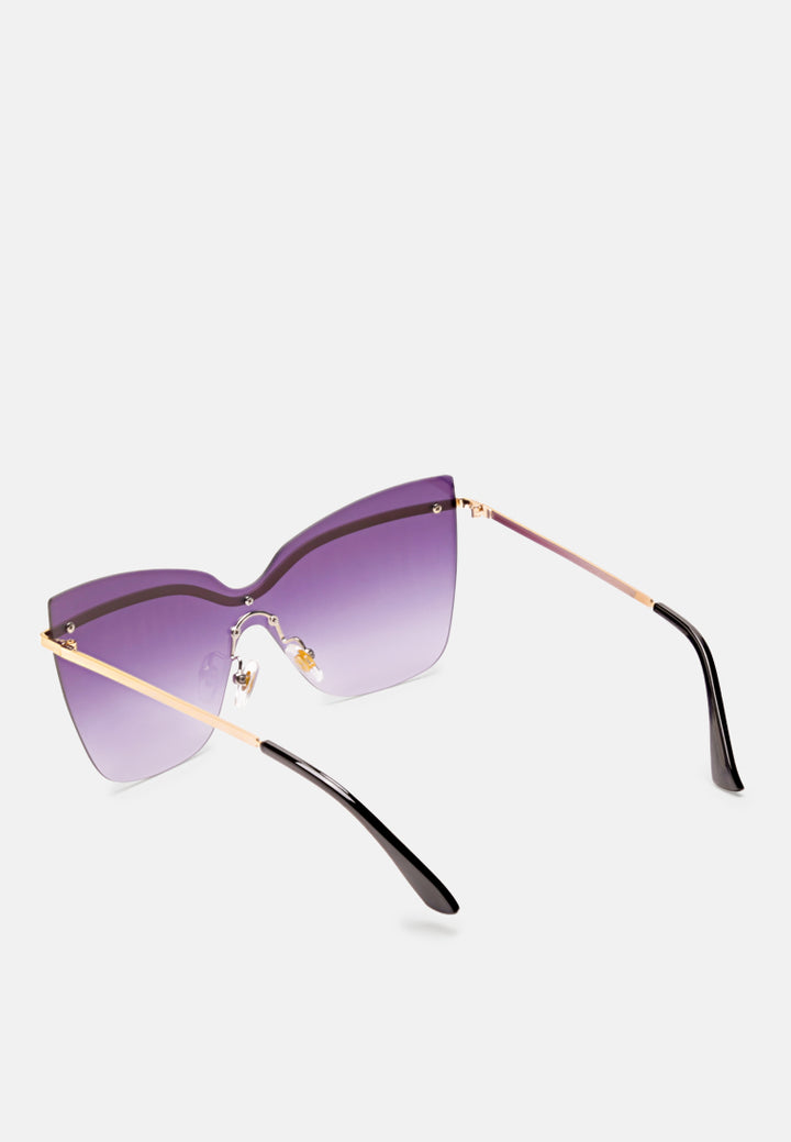 stylized rim cateye sunglasses#color_grey