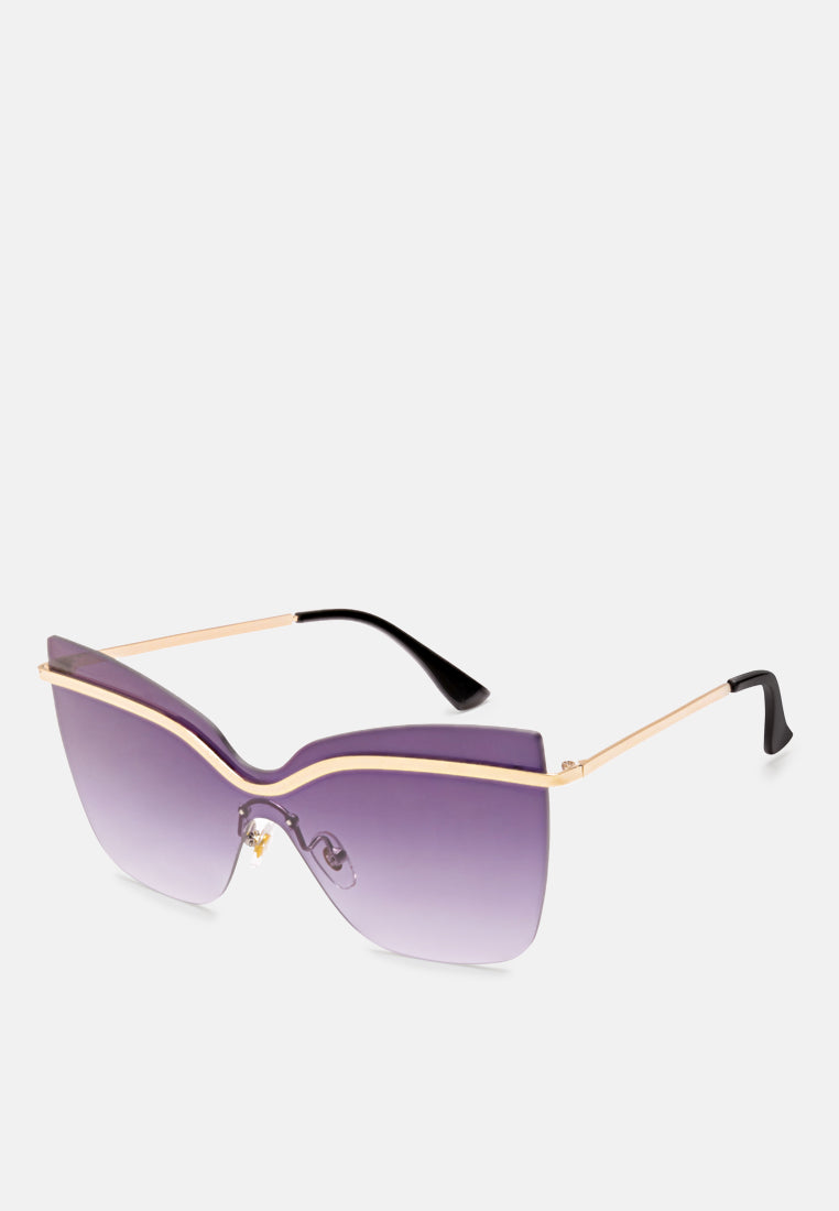 stylized rim cateye sunglasses#color_grey