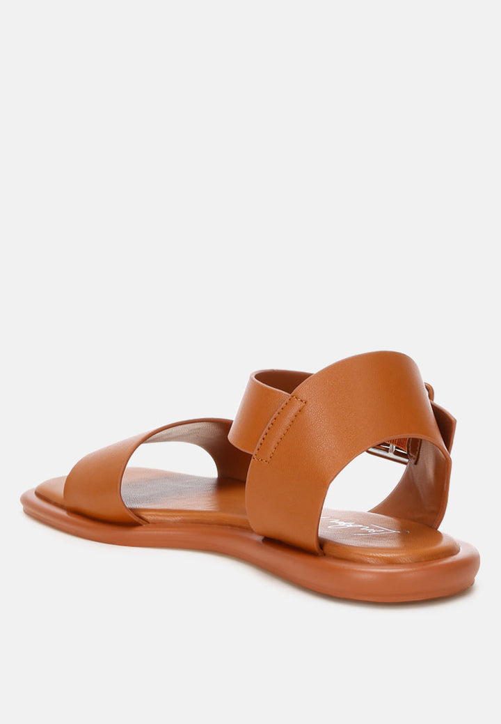 chunky buckle strap flats by ft#color_tan