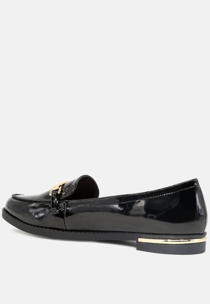faux leather formal loafers#color_black