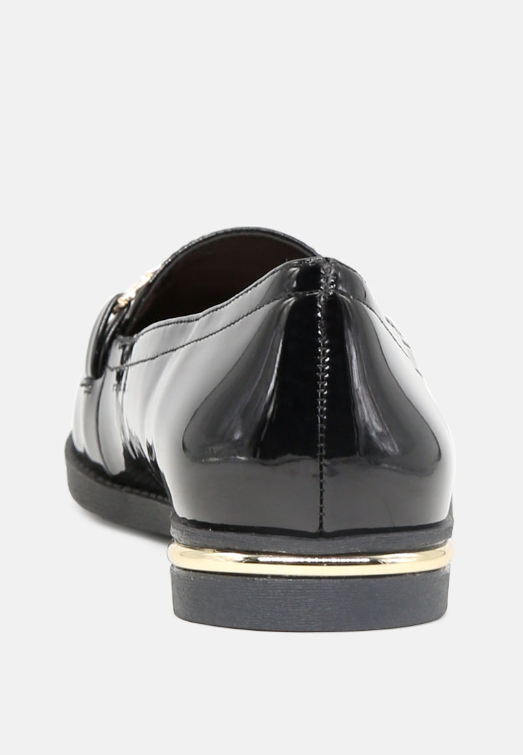 faux leather formal loafers#color_black