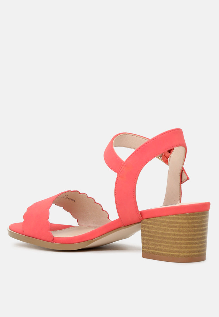 nia block heel sandals with buckle strap#color_coral